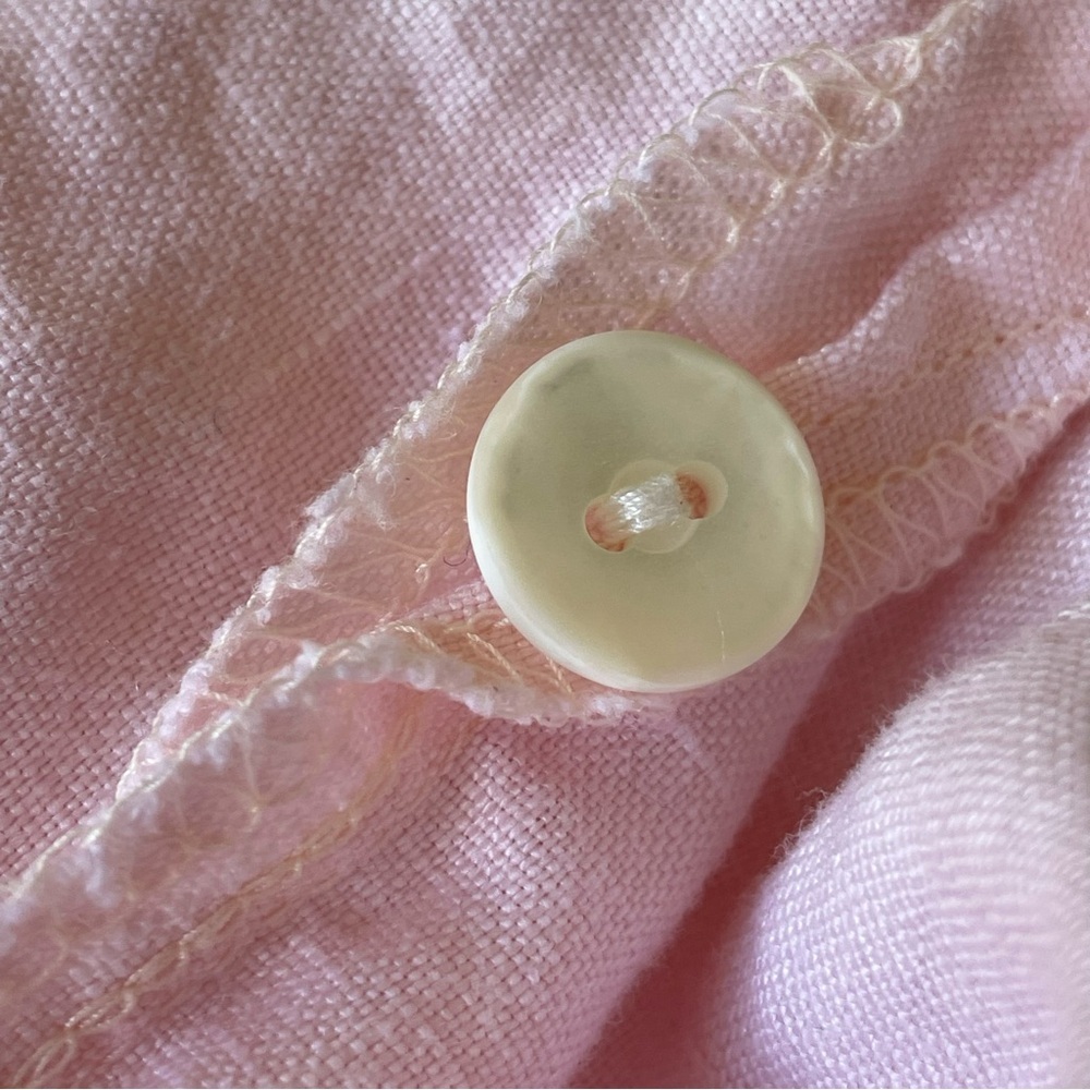 L.L. Bean Light Pink Linen Casual Button Down Shirt - Picture 5 of 5